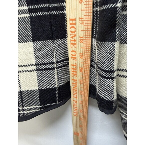 Talbots Vintage Wool Blazer Jacket Gold Pearl Button Boucle Plaid Black USA 12 - Picture 11 of 16